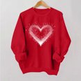 thumbnail image 4 of Zedker Women's Hoodless Sweatshirt Valentines Days Women Heart Grahic Long Sleeve Crewneck Shirt Casual Valentines Gifts Pullover Tops Red XL, 4 of 6