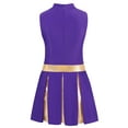 thumbnail image 4 of TSSOE Cheer Leader Costumes for Girls Sleeveless Cheer Letter Print Uniform Dance Dress for Party Clothes Purple 14, 4 of 5