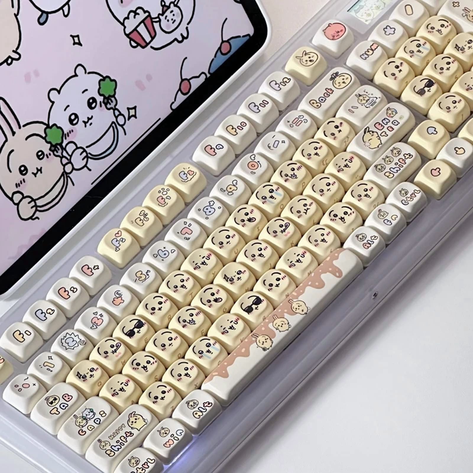 Chiikawa Anime Keycap Set for Mechanical Keyboards Ergonomic Keycap Design Material Keycap Multi-Color Keycaps Cute Collect