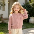 thumbnail image 4 of Girls' Knit Cardigan Jacket Cozy Solid Knit Everyday Autumn Wear for Kids 2-8Years, 4 of 5