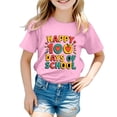 thumbnail image 4 of Toddler Girl Shirts 5t Round Neck Short Sleeve T Shirts Everyday 100 Days Of School Shirt Kids Girl Letter Print Holidays Tops Children's Shirts Pink,4-5 Years, 4 of 4