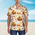 thumbnail image 2 of Fotbe Thanksgiving With Turkey Camisa Hawaiana para Hombre Unisex – Camisa Casual de Verano con Botones de Manga Corta de Algodón y Lino,3X-Large, 2 of 7