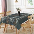thumbnail image 6 of RisChhery Dark Teal Retro Table Cover,52x70 inch,Waterproof Dustproof Rectangle Tablecloth, 6 of 6