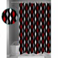 thumbnail image 3 of Red Grey Black and White Geometric Striped Shower Curtain Set ，Waterproof Fabric Shower Curtains Shower Curtains for Bathroom,Bathroom Decor 60"x72", 3 of 7