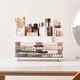 thumbnail image 3 of Makeup Organizer for Vanity with 2 Large Drawers, Cosmetic Display Case with Brush Holders, Easy to Storage for Bathroom Countertop Skincare, Desk Office Supplies, Green, 3 of 8