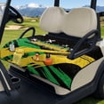 thumbnail image 2 of COEQINE Fold-and-Carry Golf Cart Seat Cover, Bag-Style Handle for Easy Carry, Universal Fit Quilted Padding, 4 Pockets, Fits for EZGO Yamaha Club Car, Jamaican Flag Palm Tree, 2 of 8