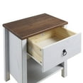 thumbnail image 5 of Anson Single Drawer Nightstand, Rustic White and Brown, 5 of 5