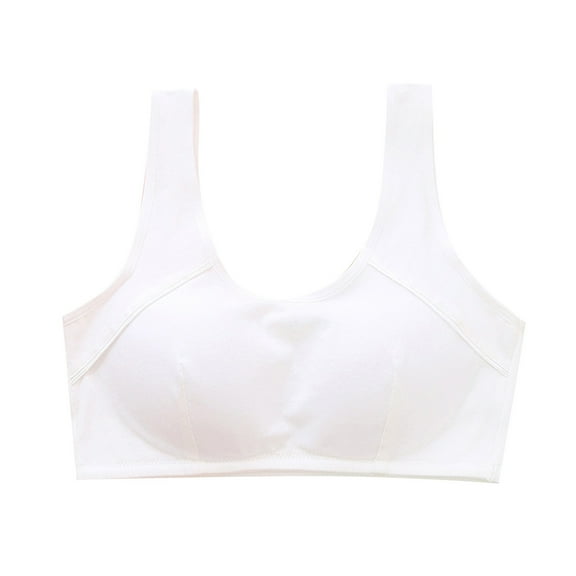 Akiihool Bras for Teens Girls Training Bra Teen Kids Sports BrasLightly Padded Adjustable Straps(White,75)