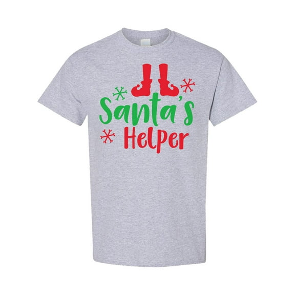 Inktastic Santa's Helper, Elf Shoes, Snowflakes, Christmas T-Shirt