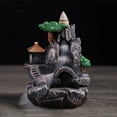 thumbnail image 4 of Sunjoy Tech Backflow Burner Large Hole Funnel Smoke Out Quickly Exquisite Carved Resin Aromatherapy Ornament Retro Mountain Waterfall Incense Burner Home Decor, 4 of 8