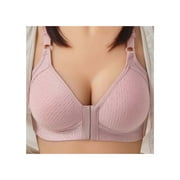 Women Cotton Push Up Bra Non-Wired Front Closure Full Cup Bralette