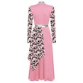 thumbnail image 4 of Nyeemya Liturgical Praise Dance Dress for Women Long Sleeve Mock Neck Printed Metallic Worship Church Gowns Pink XXL, 4 of 6
