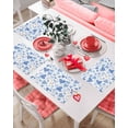 thumbnail image 4 of Valentines Placemats Blue Love Heart Valentines Day Place Mats for Dining Room Balloon Stripe Spot Romantic Washable Table Mats for Kitchen Dining Decorations Set of 4, 4 of 6