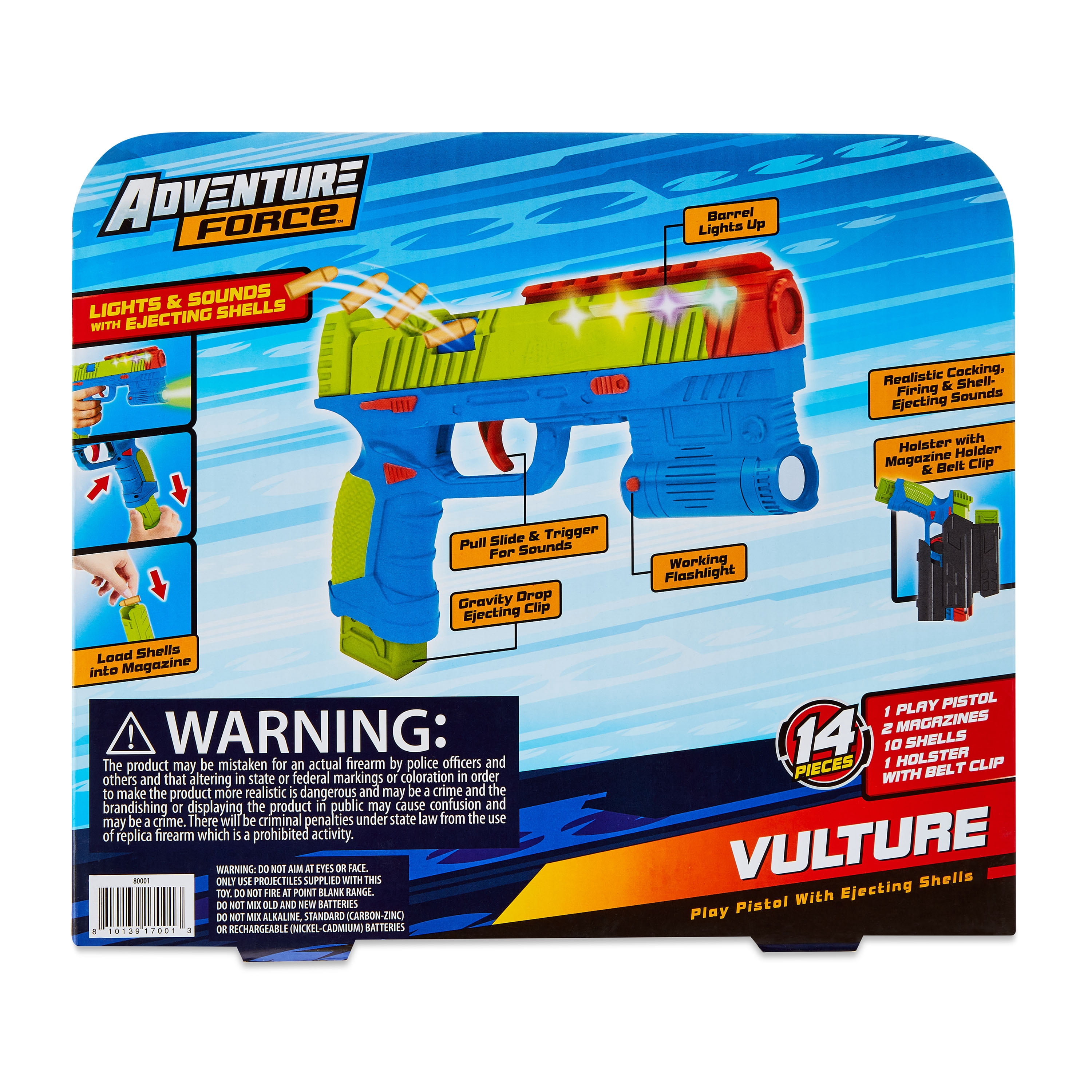 Adventure Force Vulture, 14 Pieces Pistol Set, Fun for Outdoor & Indoor Blaster, 5+