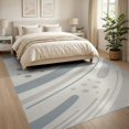 thumbnail image 3 of ODIKA 8'x10' Gray Ivory Abstract Swirl Design Washable Area Rug Modern Curved Patterns with Dotted Accents Durable, Non-Slip for Living Room, Under Sectional, Family, 3 of 7