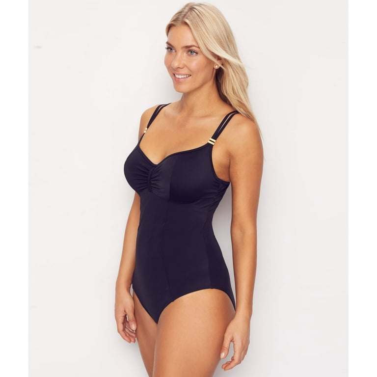 PANACHE Black Anya Riva Balconnet One Piece Swimsuit, US 32G, UK