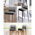 thumbnail image 5 of Black Grey Ombre Bar Stool Covers Set of 2, Modern Abstract Art Texture Stretch Washable Bar Chair Covers with Backs, Removable Pub Counter Height Chair Cover for Kitchen Dining Room Cafe, 5 of 7