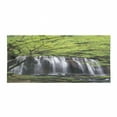 thumbnail image 1 of Waterfall Hiking Towel, Multiple Waterfalls Surrounded by Black Rocks and Green Trees Nature, Quick Dry Soft Lightweight Microfiber for Camping Backpacking Sports, Black White and Green, by Ambesonne, 1 of 2
