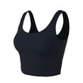thumbnail image 2 of A2Y Women's Fitted Cotton Scoop Neck Sleeveless Crop Tank Top Navy S, 2 of 3