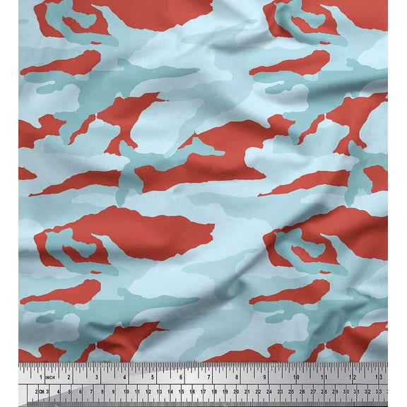 Soimoi Silk Fabric Two Tone Camouflage Fabric Prints By Yard 42 Inch Wide