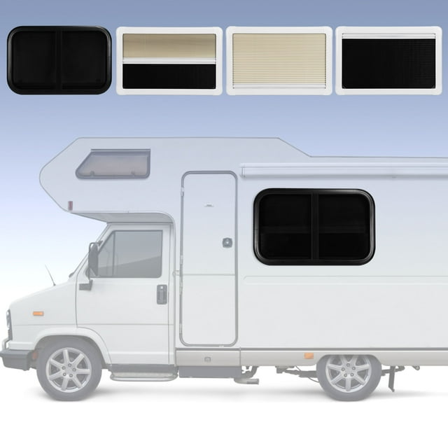 RV Slid Window,RV Window Rounded Slid 800x500mmm Tempered Glass with Repalcement for Trailer