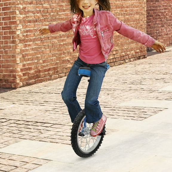 16-Inch Unicycle for Fitness & Balance Training, Adjustable Height, Durable Manganese Steel Frame, Ergonomic Seat, Non-Slip Pedals