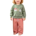 thumbnail image 6 of Gerichy Toddler Baby Boy Christmas Outfit Santa Embroidery Long Sleeve Round Neck Sweatshirt Plaid Pants Set Clothes 12 18 24 Months 2T 3T 4T, 6 of 7