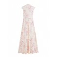 thumbnail image 3 of Pale Yellow Floral Print V-Neck Lace Trim Maxi Dress For Vacation, 3 of 30