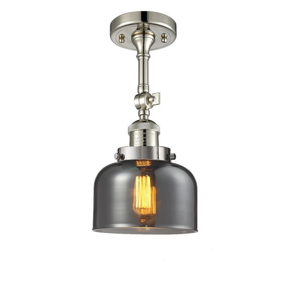 Innovations 201F-PN-G73-LED Contemporary Modern One Light Semi-Flush Mount from Franklin Restoration collection in Polished Nickel finish,