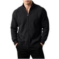 thumbnail image 2 of Miqool Men's Cardigan Sweaters Full Zip Stand Collar Long Sleeve Casual Knitted Tops Fall Winter Sweaters, 2 of 8