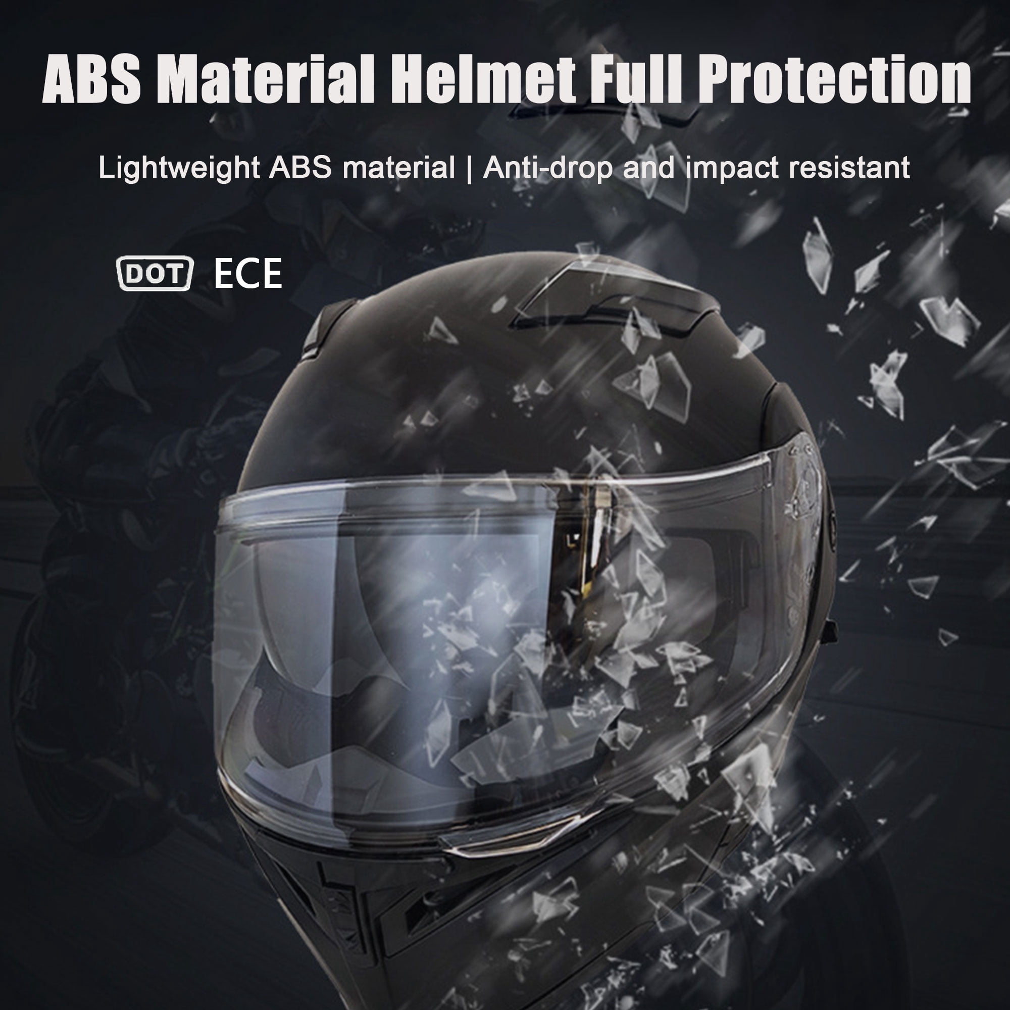Modular Motorcycle Helmet Bluetooth Full Face Helmet, DOT Approved Full Face Flip Up Anti-Fog Helmets with Built-in Speakers & Microphone for Adults Men and Women, Lightweight & Comfortable