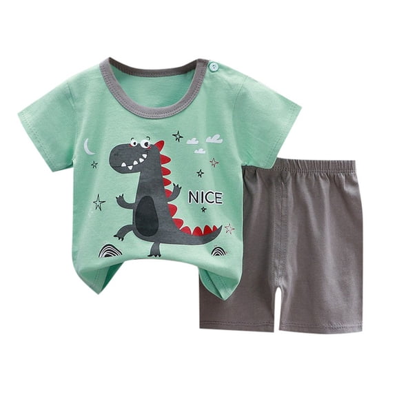 Utlike Boys Shorts Set Summer Children Short Sleeve Shorts Set Durable Boys Outfit Size 5 Years-6 Years