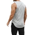 thumbnail image 3 of Lamuusaa Men Sports Tank Top Sleeveless Round Neck Solid Color Tops Running Fitness Tops for Men, 3 of 5