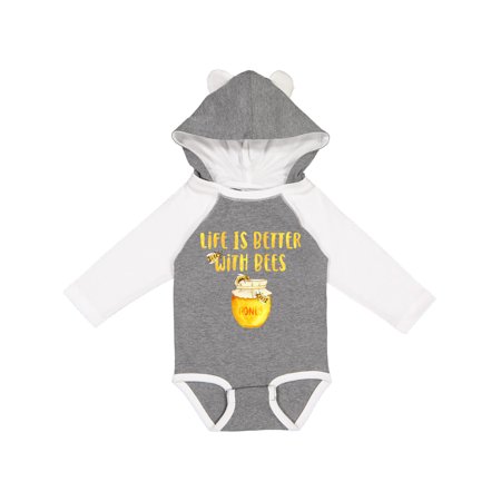 

Inktastic Life s Better with Bees 2 Gift Baby Boy or Baby Girl Long Sleeve Bodysuit