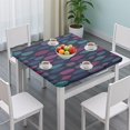 thumbnail image 3 of Multicolor Feather Pattern Square Fitted Tablecloth with Elastic Edge,Square Table Cover,Washable Elastic Table Cover for Home Kitchen Party Decor 36"x36", 3 of 6