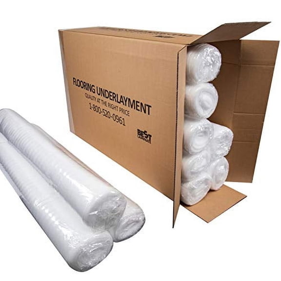 Standard Flooring Underlayment -Bestlaminate - 2mm - White - Bundle: 1000 sq.ft (10 Rolls x 100 sq.ft Each)$$Tools & Hardware Other