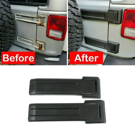 Furulu 2Pcs Upper Lower Tail Gate Hinge Covers For Jeep Wrangler JK JKU Sport Rubicon Sahara X 2007-2017 (NOT FOR 2018 JL)