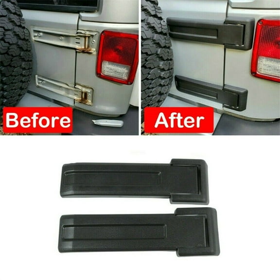 Furulu 2Pcs Upper Lower Tail Gate Hinge Covers For Jeep Wrangler JK JKU Sport Rubicon Sahara X 2007-2017 (NOT FOR 2018 JL)