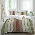 thumbnail image 2 of Sage Green Bedding 3 Piece Duvet Cover Set Full Size, Farmhouse Wood Grain Vintage Brown Striped Soft Microfiber Comforter Cover with Zipper Closure & Pillowcases, Wrinkle & FadeResistant Quilt Cover, 2 of 9