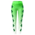 thumbnail image 4 of Ierhent Compression Leggings for Women Plus Women Tummy Control St. Patrick's Day Leggings Shamrock High Waisted Yoga Pants Clover Leaves Soft Tights Workout Yoga Pants Green,2XL, 4 of 5