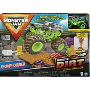 Monster Jam, Grave Digger Monster Dirt Deluxe Set, Featuring 16oz of Monster Dirt and Official 1:64 Scale Die-Cast Monster Jam Truck