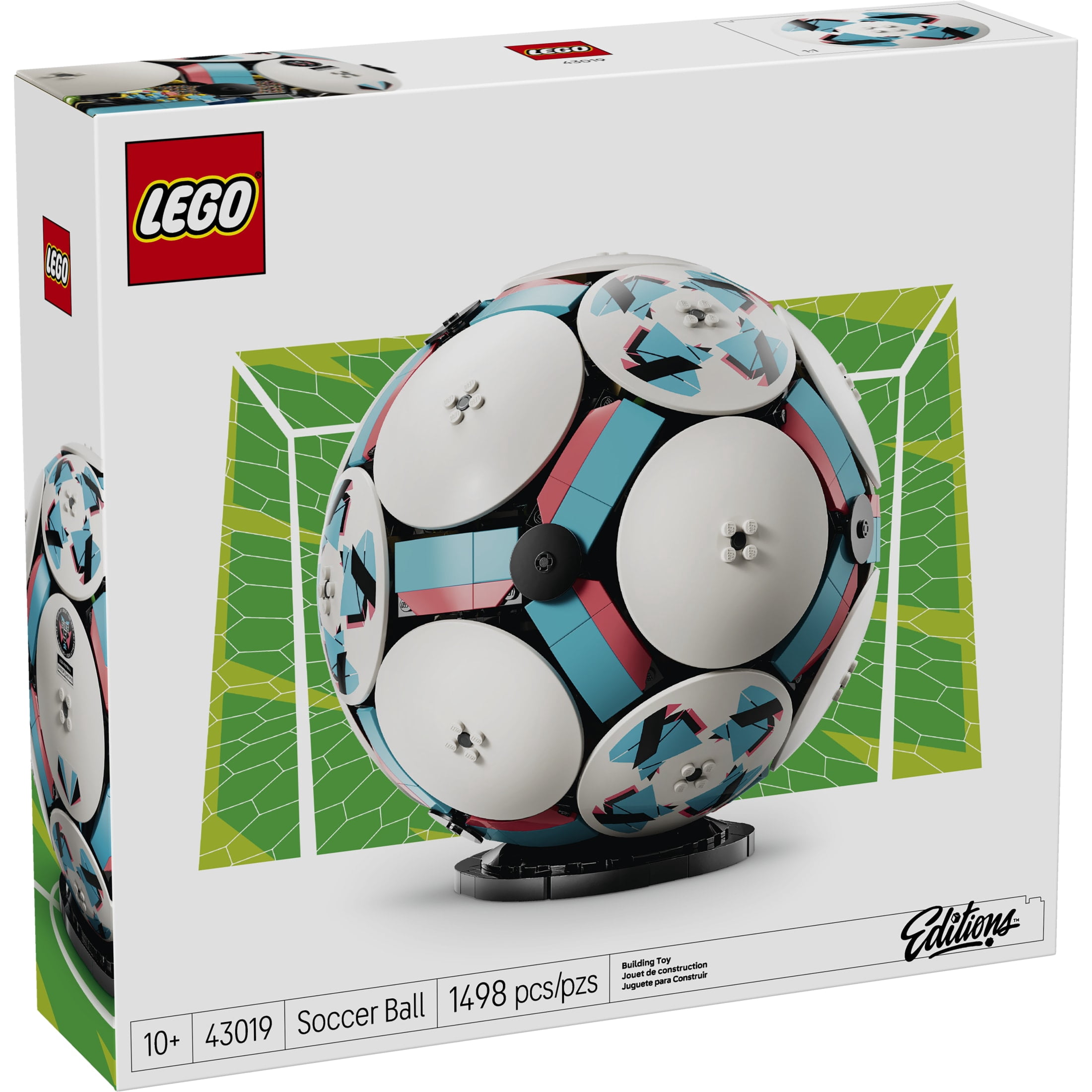 LEGO Editions Soccer Ball - Building Toy for Kids - Collectible Sports Decor for Boys & Girls, Ages 10+ - Includes Micro Stadium - Fathers Day Gift - 43019