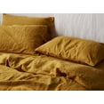 thumbnail image 4 of Pavish Export Mustard Yellow Twin Duvet Cover Set 100% Washed Cotton Comfortable Lightweight 3 Pcs Solid, 4 of 5