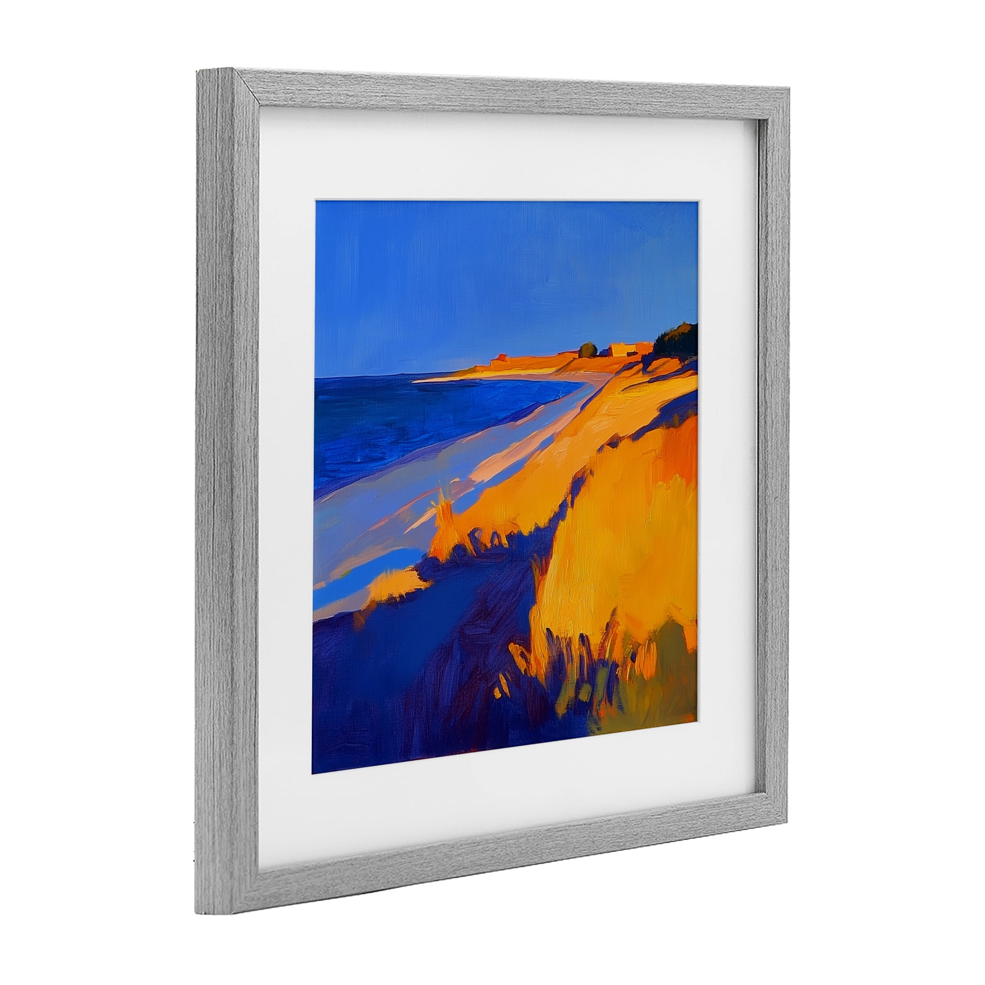 Stupell Industries Complimentary Coast Seascape Gray Framed Print Under Glass, design by Walker Noble