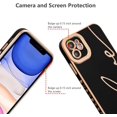 thumbnail image 2 of for iPhone 11 Case 6.1 inches Luxury Plating Case Cover,Cute Love Heart Phone Case,Slim Soft TPU Shockproof Bumper Case with Full Camera Protection,Electroplated Case for Women Girls,Black, 2 of 9