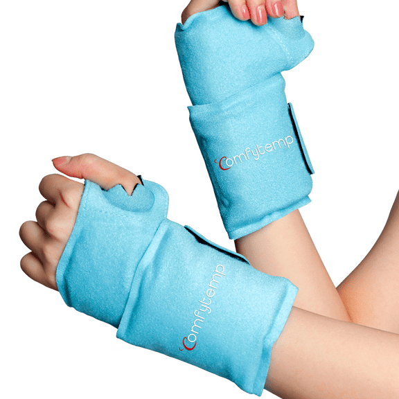 2PCS Wrist Ice Pack Wrap, Comfytemp Reusable Hot Cold Pack for Hand Pain, Swelling, Injuries