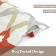 thumbnail image 3 of DriftAway Linen Textured Curtain Valances for Windows Bathroom Bedroom Living Room Kitchen Windows Basement Blinds Rod Pocket Semi Sheer 52"x14" Plus 1.75 Inches Header 1 Panel Trellis Red, 3 of 8