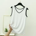 thumbnail image 2 of Enjoytime Womens Plus Size Tops Solid Color Round Neck Sleeveless Tank Top 2026 Summer Spring Comfy Casual Blouses White XXL, 2 of 5