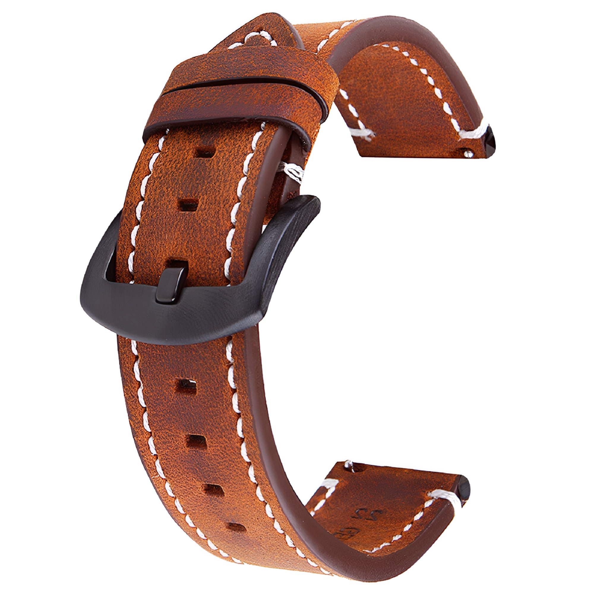 DESIGNICE 1Pc 20mm Watch Strap Retro Smartwatch Band Replacement Wrist Watch Strap (Dark Brown)