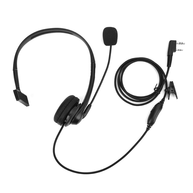 Auriculares de 2 pines para walkie-talkie con almohadillas de esponja y micrófono PPT para Baofeng UV-5R BF-888S